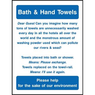 Picture of "Bath And Hand Towels" Sign