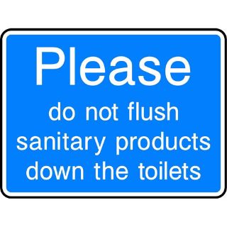 Picture of "Please Do Not Flush Sanitary Products Down The Toilets" Sign 