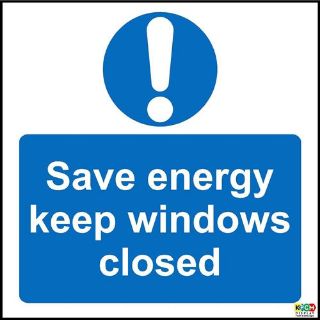 Picture of Save Energy Keep Windows Closed Sign