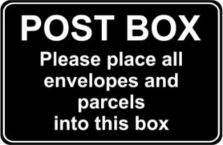 Picture of Please place all envelopes and parcels into this safe post box