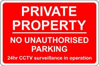 Picture of Private property no unauthorised parking 24 hour CCTV surveillance in operation