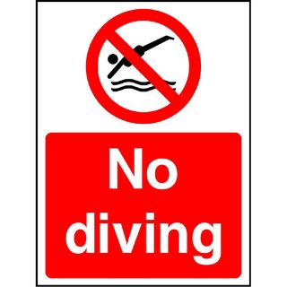 No Diving Sign, KPCM Health and Safety Signs
