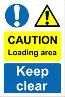 Picture of Caution loading area keep clear warehouse 