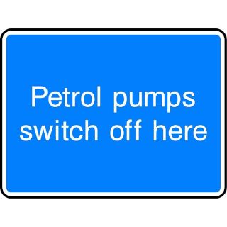 Picture of "Petrol Pumps Switch Off Here" Sign 