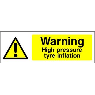 Picture of "Warning High Pressure Tyre Inflation" Sign 