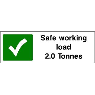 Picture of "Safe Working Load- 2.0 Tonnes" Sign 