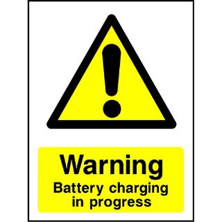 Picture of "Warning Battery Charging In Progress" Sign 