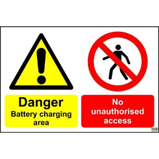 Picture of Danger Battery Charging Area No Unauthorised Entry