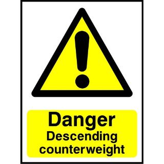 Picture of "Danger- Descending Counterweight" Sign 