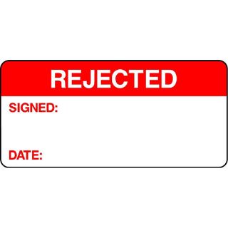 Picture of "Rejected- Signed - Date" Sign 