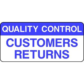 Picture of "Quality Control- Customers Returns" Sign 