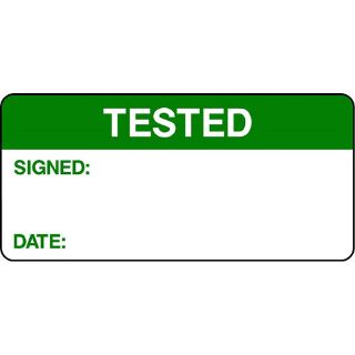 Picture of "Tested- Signed- Date" Sign 