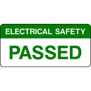 Picture of "Electricity Safety- Passed" Sign 