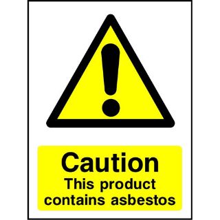 Picture of "Caution This Product Contains Asbestos" Sign 