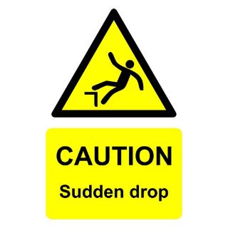 Picture of Caution Sudden Drop Sign