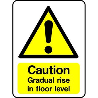 Picture of "Caution Gradual Rise In Floor Level" Sign 