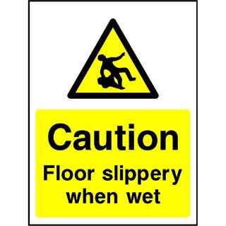 Picture of "Caution- Floor Slippery When Wet" Sign 