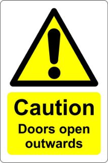 Picture of Caution doors open outwards 
