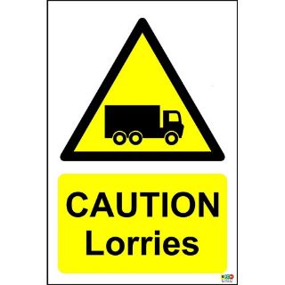Picture of Caution Lorries Sign