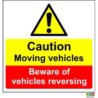 Picture of Caution Moving Vehicles Beware Of Vehicles Reversing Sign