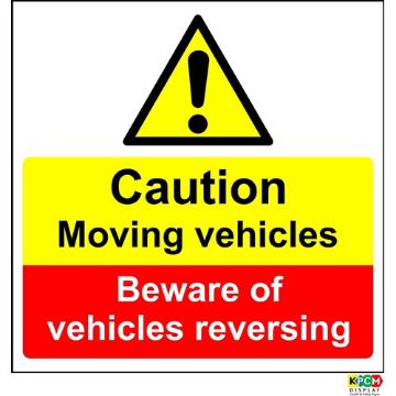 Picture of Caution Moving Vehicles Beware Of Vehicles Reversing Sign
