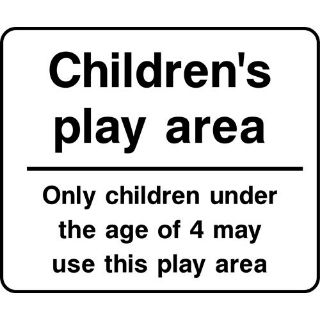 Picture of "Children'S Play Area, Only Children Under 4 May Use This Play Area" Sign 