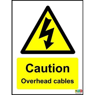 Picture of Caution Overhead Cables Safety Sign