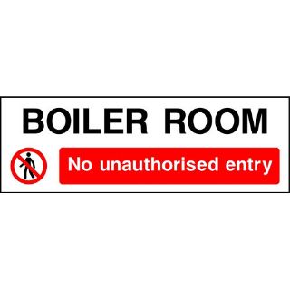 Picture of "Boiler Room- No Unauthorised Entry" Sign 