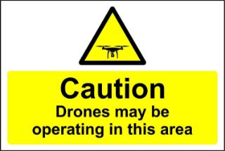 Picture of Caution Drones may be operating in this area 