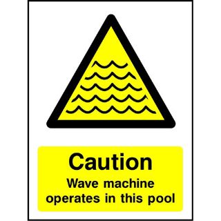 Picture of "Caution Wave Machine Operates In This Pool" Sign