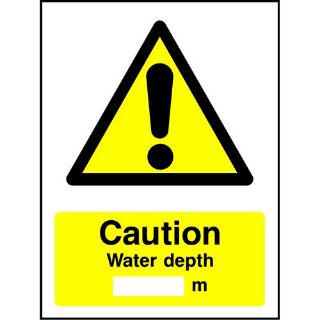 Picture of "Caution- Water Depth 