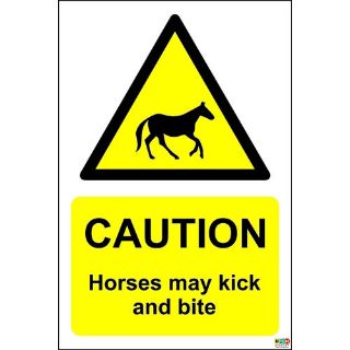 Picture of Caution These Horses May Kick And Bite Sign
