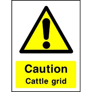 Picture of "Caution Cattle Grid" Sign