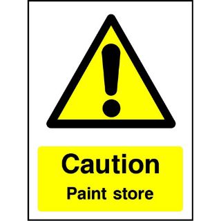 Picture of "Caution Paint Store" Sign 