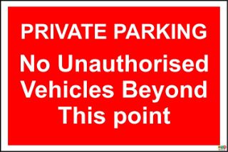 Picture of Private parking no unauthorised vehicles beyond this point