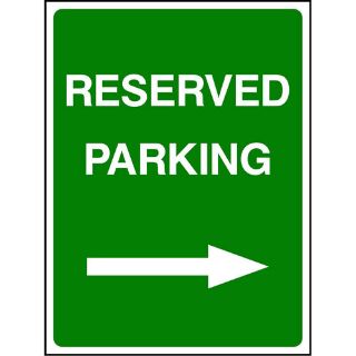 Picture of "Reserved Parking Right Arrow " Sign 