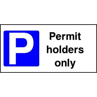 Picture of "Parking Sign - Permit Holders Only" Sign 
