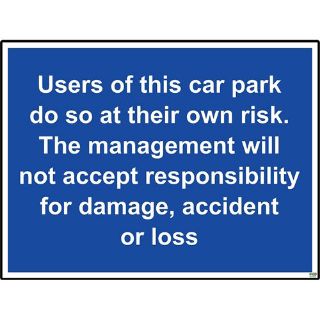 Picture of Users Of This Car Park Do So At Their Own Risk Sign