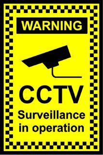 Warning CCTV cameras in operation safety sign 