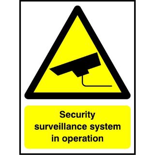 Picture of "Security Surveillance System In Operation" Sign 