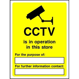 Picture of CCTV Is In Operation In This Store Sign