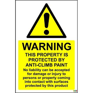 Picture of Cctv Security Warning This Property Is Protected By Anti-Climb Paint Safety Sign