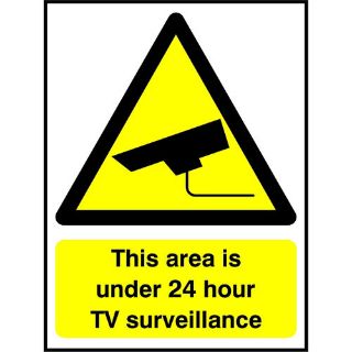 Picture of "This Area Is Under 24 Hours Tv Surveillance" Sign 