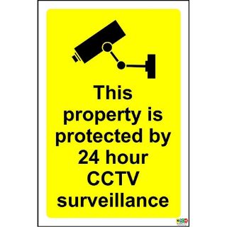 Picture of This Property Is Protected By 24 Hour Cctv Surveillance Safety Sign