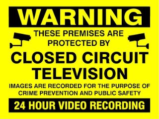 Picture of Warning Premises Protected CCTV 24 Hour Video Recording 