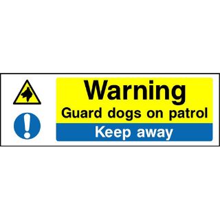 Picture of "Warning- Guard Dogs On Patrol- Keep Away" Sign 