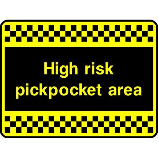 Picture of "High Risk Pickpocket Area" Sign 