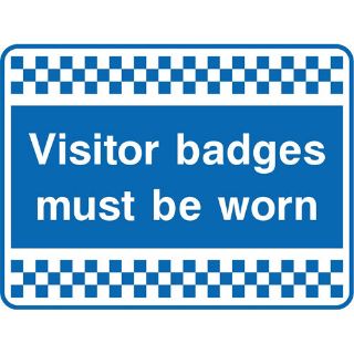 Picture of "Visitor Badges Must Be Worn" Sign 