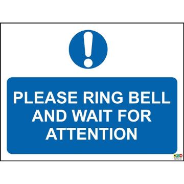 Picture of Please Ring Bell And Wait For Attention Sign 