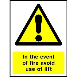 Picture of In Event Of Fire Avoid Use Of Lift Sign